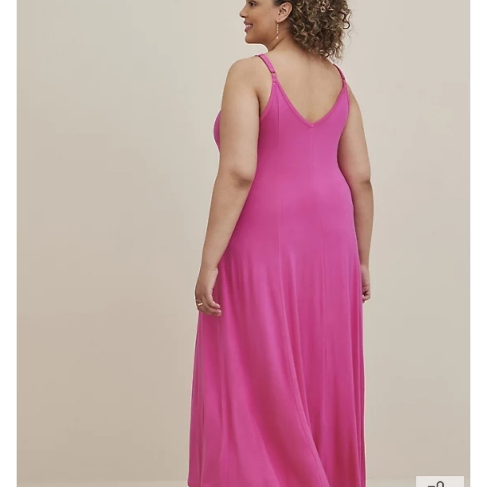 🆕️💗 1X BRIGHT PINK TRAPEZE MAXI DRESS - SUPER SOFT💗 - Picture 3 of 4